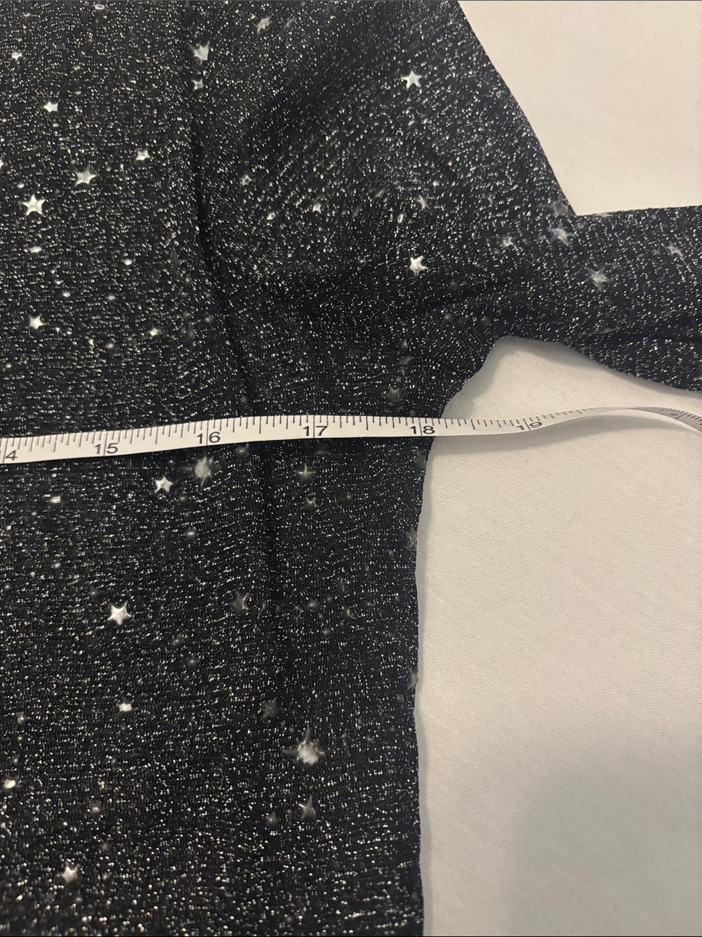 Mango Black Sheer Sequin Long-Sleeve Crop Top SZ XL night out top sparkly stars - Picture 3 of 8